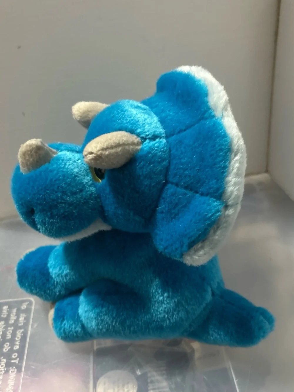 Plush Blue Triceratops Stuffed Animal - Soft Kids Dinosaur Toy